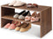 Whitmor Wood Stackable 2-Shelf Shoe Rack, Walnut, 24 inches