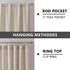 Tollpiz Linen Tier Curtain Rod Pocket, Semi Sheer Half Kitchen Curtains, Light Filtering Thick Drape, 30 x 36 inches,