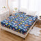 Bedding Fitted Sheet with Deep Pocket for Twin Bed, Dino Printed Thicken Fabric (Navy Blue)