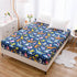 Bedding Fitted Sheet with Deep Pocket for Twin Bed, Dino Printed Thicken Fabric (Navy Blue)