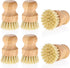 SynHHergyx 6 Packs Bamboo Dish Scrub Brushes Wok Brush Dish Scrubber Brush Kitchen Dishwashing Scrubber with Natural