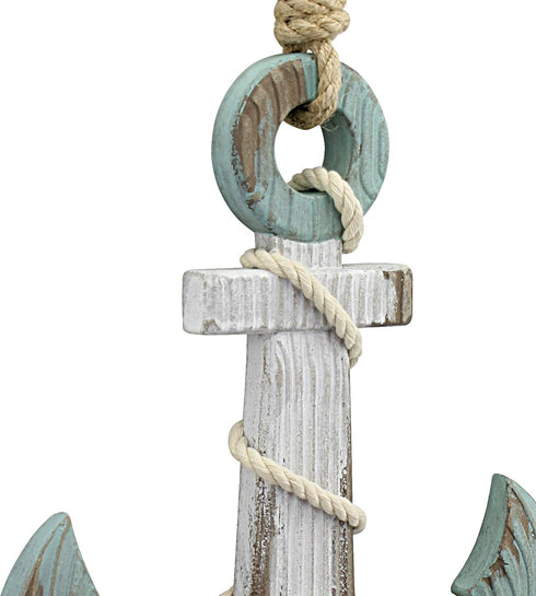 Stonebriar Anchor Wall Decor, Worn White, 1.00" x 9.50"