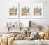 3 Pcs Woodland Animal Nursery Canvas Wall Art Cute Wild Animals Poster Print Fox Bear Deer Painting Picture for Kids
