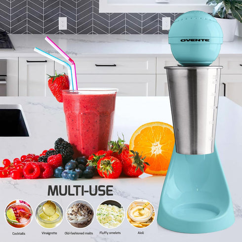 OVENTE Classic Milkshake Maker Machine, 2 Speed with 15.2 Oz Stainless Steel Mixing Cup, Compact Drink Mixer for Malted