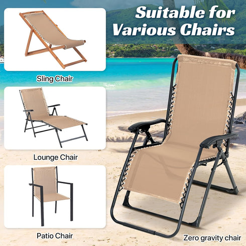 17" 63" Ostlttyn Zero Gravity Chair Replacement Fabric Kit, W x L Repair Cloth with Replacement Bungee Cord for Anti