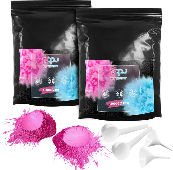 POPUPARTY 2 Pack Black-out Gender Reveal Powder- 4 lbs Pink Powder Perfect