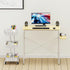 3-Tier Simple Houseware Multifunctional Rolling Utility Cart with Hanging Bucket, White