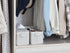 StorageWorks Narrow Storage Bins, Small Organizing Baskets, Long Fabric Storage Basket with Handles, Gray and White