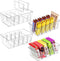 Puricon 4 Pack Pantry Organization Bins for Kitchen Fridge Countertop, Stackable Clear Plastic Storage