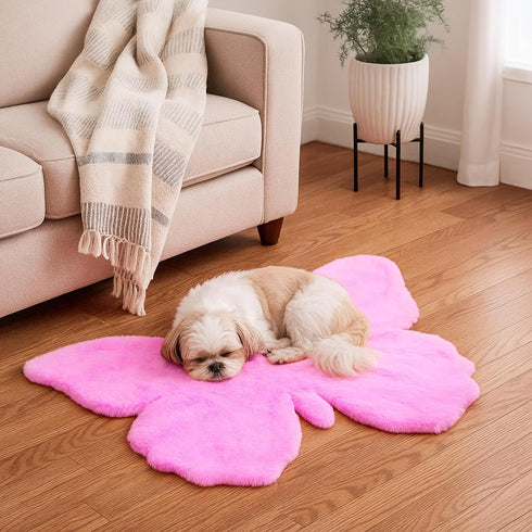 23.6 35.4 Inch Tinideya Butterfly Rugs for Girls Bedroom Cute Bright Pink Butterfly Area Rug with Serged Edge Soft Faux