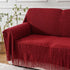 BATTILO HOME Christmas Red Throw Blanket, Textured Soft Burgundy Decorative Knitted Blanket, 50"x60"