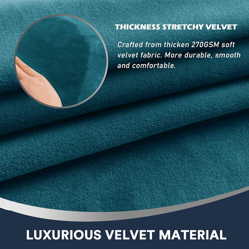 L.VICTEX Sofa Armrest Covers, 2 Pack Deep Teal Velvet Plush Fabric, Durable Furniture Accessories for Sofa and Chair