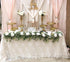 QueenDream White Lace Tablecloth, 60 x 120 Inches, Rectangular Vintage Embroidered Lace Fabric Overlay
