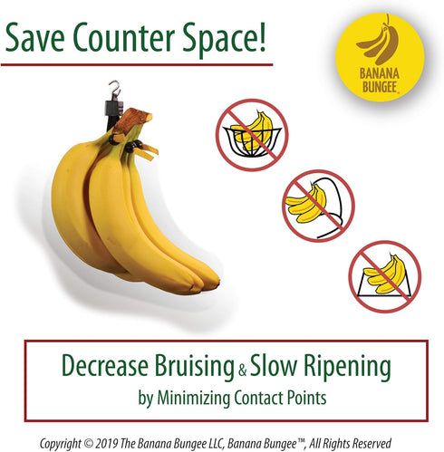 Banana Bungee The Original Banana Hanger, Under Cabinet Banana Hook & Holder Stand Alternative, Made in USA