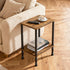 2-Tier Side Table, Small End Table, Nightstand with Storage Shelves, Coffee Table for Small Spaces, Curved Design, Sofa