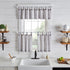 Elrene Home Fashions Tucker Ticking Stripe Tier Window Curtains - 30" x 36", Set of 2, Gray