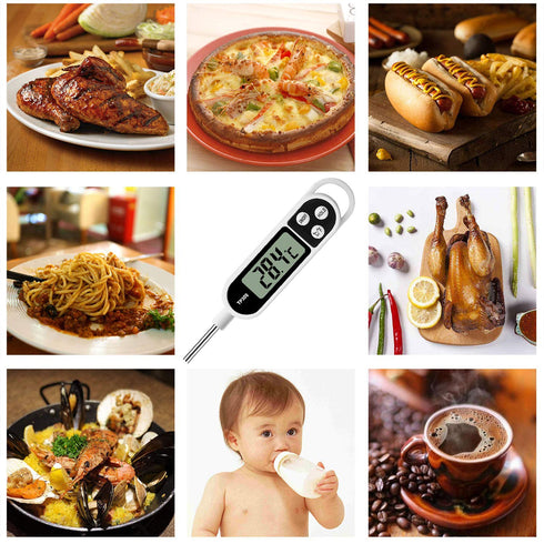 Digital Meat Food Thermometer for Cooking Kitchen BBQ, Instant Read Probe Thermometer with Long Probe for Candy, Milk,