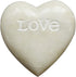 Creative Co-Op Soapstone Heart Decoration, Engraved Love, White Color