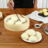 Handmade 8 Inch Bamboo Steamer Basket with Reusable Cotton Liners, 2 Tier Traditional Dumpling Food Steamer