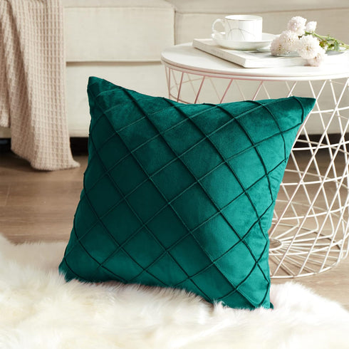 BeBen Pack of 2 Velvet Throw Pillow Covers, 16x16 Soft Solid Decorative Cushion Case for Bedroom, Car, Outdoors