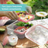 43-oz 5-oz Finorder Light Pink Portable Bento Lunch Box with Handle, BPA Free Snack Food Container for Picnic Work