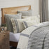 Piper Classics Market Place Blue Ticking Stripe Quilted Euro Sham