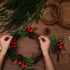 QLINLEAF 12 Christmas Red Berry Stem Floral Pine Cone Artificial Branch Evergreen Decoration - Pieces for DIY Holiday