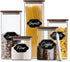 Essos Set (2) 80 oz Square Glass Jars with Wood Lids of fl Airtight and Stackable Storage Containers for Kitchen Pantry