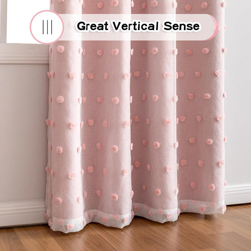 84 Inches 2 2 Grommet, 52 84 Inch MYSKY HOME Pink Curtains for Girls Room Long Panels Girls Curtains wiht Pink Pom Pom