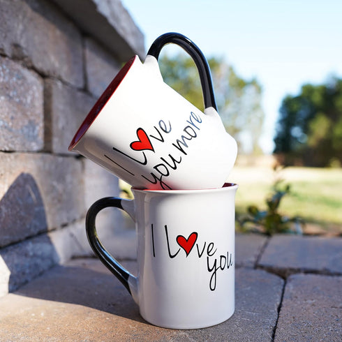 Wedding Gifts for Couples, Set of 2 I Love You More Coffee Mugs, Engagement Gift Ideas for Men/Women