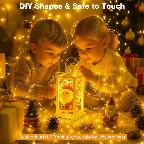 16FT 50 8 LED Fairy Lights Battery Operated with Timer, Modes USB Mini Twinkle Light, Small String Lights for Tree