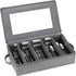 Flatware Utensil Storage Case, Large Capacity Silverware Box with Adjustable Dividers, Zipper Lid for Organizing