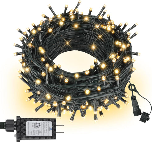 ASENEK Outdoor String Lights 99FT 300 LED Connectable 8 Modes with Timer