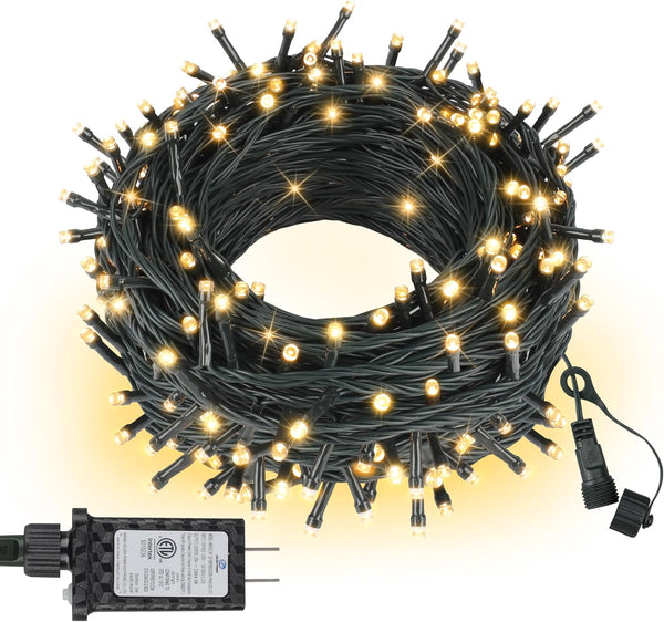 ASENEK Outdoor String Lights 99FT 300 LED Connectable 8 Modes with Timer
