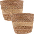 Zerodeko Flower Girl Basket, Woven Seagrass Belly Basket, Rustic Plant Pot for Home Decor, 18cm