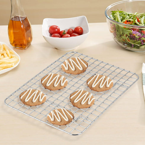 Mini Cooling Rack Set of 2: TeamFar Stainless Steel 8.75’’ x 6.25’’ Toaster Oven Grid Rack for Baking