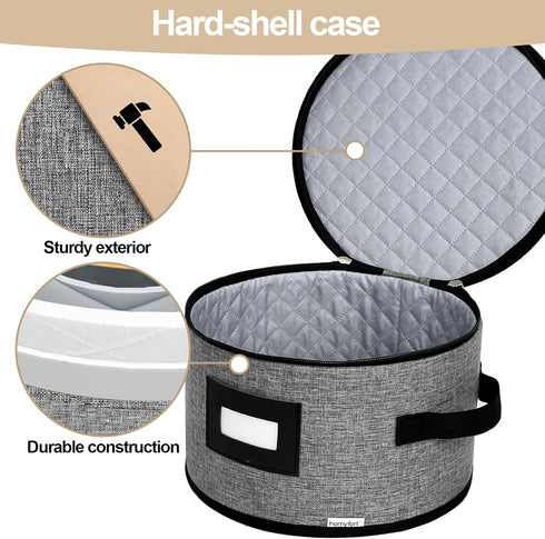 China Storage Containers, Hard Shell with Felt Dividers for Plates, 5-Piece Moving Boxes for Kitchen Organization