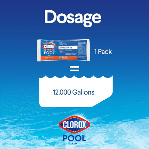Swimming 15 (6-Pack) Clorox Pool&Spa Shock Plus, for Crystal Clear Pool Water, Swim-ready in minutes, Suitable