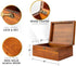 LUSH & STYLE Keepsake Box, Decorative Wooden Storage Box with Hinged Lid & Locking Key, Size 11X9X5 Inches