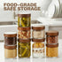 16oz+8oz 8-Pack Bumobum Overnight Oats Containers with Lids, Glass Mason Jars with Acacia Wood Airtight Lid, Wide Mouth