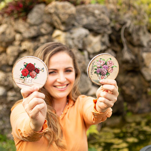 Regal Robin Set 4 Inch Set 6 Absorbent Ceramic Rustic Coasters for Drinks Drink Coaster - Cute Novelty Coasters