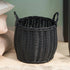 Isidore Round Resin Woven Basket with Handles - Multi-Purpose Organizer for Storage, Laundry, 13" x 13" x 13"