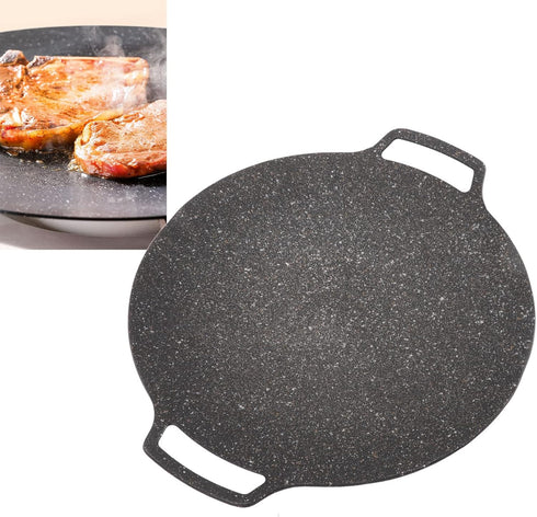 Teppanyaki Frying Pan, Stove Cookware Griddles Top Korean BBQ Plate Barbecue Grill Nonstick Circular High Thermal Conductivity Pan for Home Outdoor (Universal Type 30cm)
