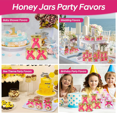MISTGLAS Favors,30 1.5oz 30) Mini Honey Jars with Dipper- Small Honey Jars for Baby Shower Party Favors,Wedding Pcs