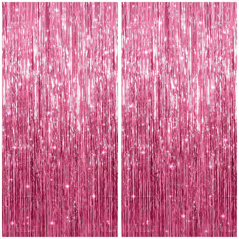KatchOn Pink Streamers for Pink Party Decorations - XtraLarge 3.2x8 Feet, Pack of 2 for Birthday, Bachelorette, Baby