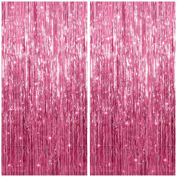 KatchOn Pink Streamers for Pink Party Decorations - XtraLarge 3.2x8 Feet, Pack of 2 for Birthday, Bachelorette, Baby