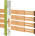 Homemaid Living Adjustable Bamboo Drawer Organizer - Expandable Drawer Dividers Set of 4 for Kitchen, Dresser,