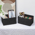Vagusicc Wicker Basket, Set of 2 Woven Paper Rope Storage Bins with Handles, Foldable Large Cube Organizers in Black