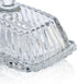 Countertop Clear Glass Butter Dish with Lid for - Refrigerator Door Shelf, Glass Butter Keeper Container, Butter Holder
