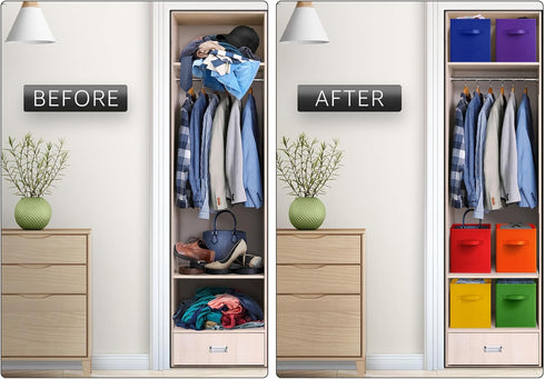 Sorbus Fabric Storage Cubes - 6 Foldable Storage Bins for Organizing Pantry, Toy Box, Clothes Storage & Closet